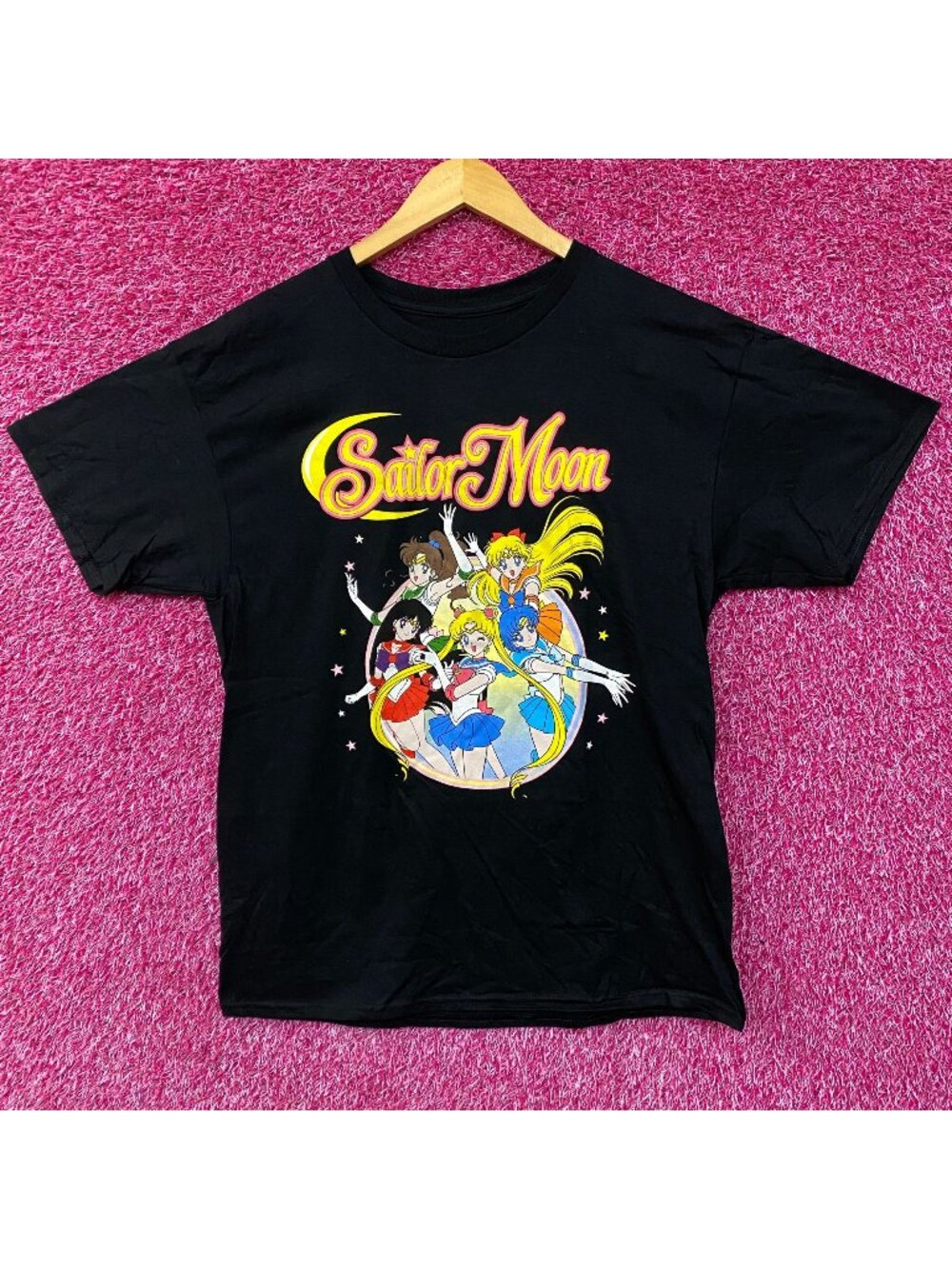 Sailor Moon Sailor Scouts Anime Series Black T-Shirt Large